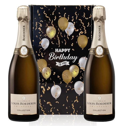 Louis Roederer Collection 245 Champagne 75cl Happy Birthday Duo Gift Box